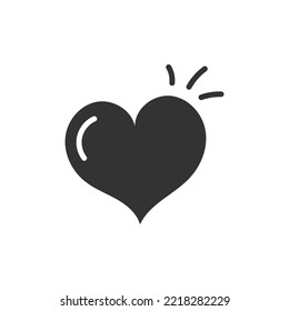 Hand drawn heart vector icon. Heart vector sign. Love heart icon. Valentines day heart icon. EPS 10 flat symbol