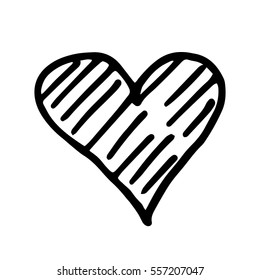 Hand Drawn Heart Vector Icon or Love Symbol Isolated
