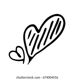 Hand Drawn Heart Vector Icon or Love Symbol Isolated