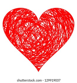 hand drawn heart, vector illustration