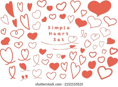 Hand drawn heart vector illustration set