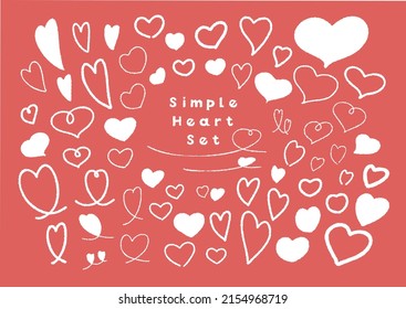 Hand drawn heart vector illustration set