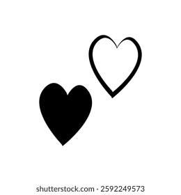 hand drawn heart. vector illustration. isolated on white background. 