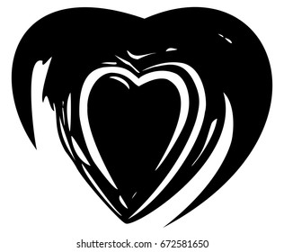 Hand drawn heart. Vector illustration isolated on white
