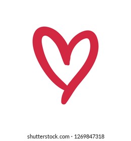 Hand drawn heart, vector love symbol