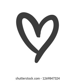 Hand drawn heart, vector love symbol