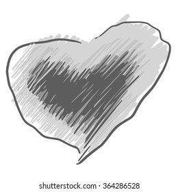 hand drawn heart,  vector naive art