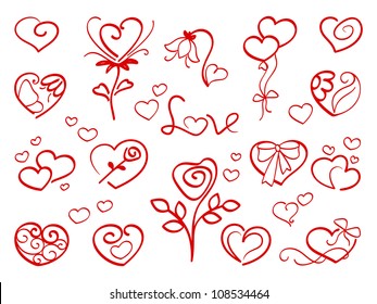 Hand drawn hearts 1