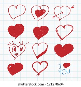 Hand drawn hearts