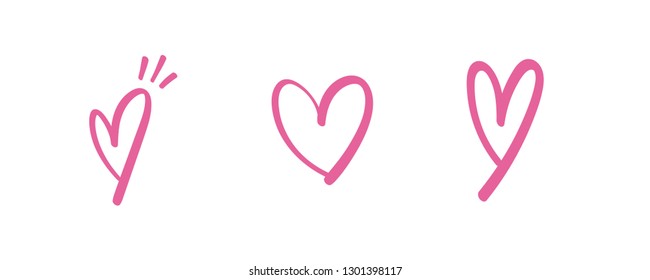 Hand drawn hearts