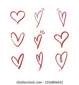 Hand drawn hearts