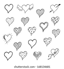 Hand drawn hearts