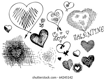 hand drawn hearts