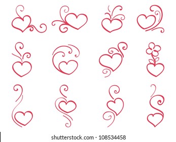 Hand drawn hearts 3