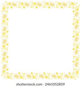 Hand drawn hearts border and frame on white background.