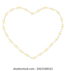 Hand drawn hearts border and frame on white background
