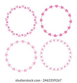 Hand drawn hearts border and frame collection.