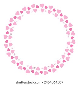 Hand drawn hearts border and frame on white background