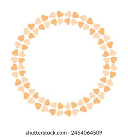 Hand drawn hearts border and frame on white background