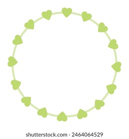 Hand drawn hearts border and frame on white background