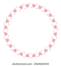 Hand drawn hearts border and frame on white background