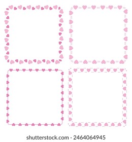 Hand drawn hearts border and frame collection.
