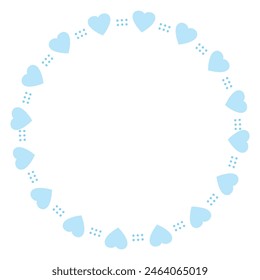 Hand drawn hearts border and frame on white background