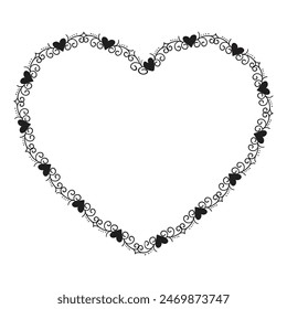 Hand drawn hearts border and frame design