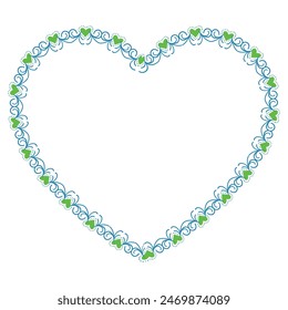 Hand drawn hearts border and frame design