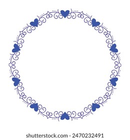 Hand drawn hearts border and frame design.