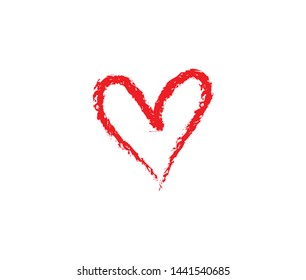 Hand drawn hearts with brush. Heart love design illustration concept for template.