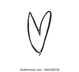 Hand drawn hearts with brush. Heart love design illustration concept for template.