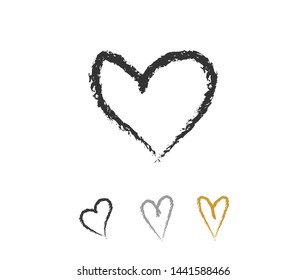 Hand drawn hearts with brush. Heart love design illustration concept for template.