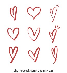 Hand drawn hearts collection