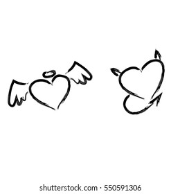 Hand drawn hearts concept
