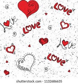Hand drawn hearts. Design elements for Valentine's day.
