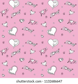 Hand drawn hearts. Design elements for Valentine's day.
