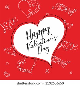 Hand drawn hearts. Design elements for Valentine's day.
