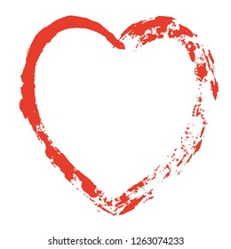 Hand drawn hearts. Design elements for Valentine's day. Heart shape vector, love illustration, graphic icon, red doodle background.