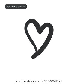 Hand drawn hearts. Design elements for Valentine's day, Birthday invitation, Greeting card and other. Romantic vector illustrations.
