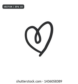 Hand drawn hearts. Design elements for Valentine's day, Birthday invitation, Greeting card and other. Romantic vector illustrations.