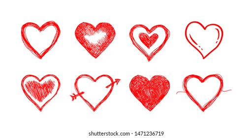 Vector Collection Heart Symbols Various Noise Stock Vector (royalty 