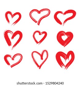 Hand drawn hearts. Design elements for Valentines day, Birthday invitation.
