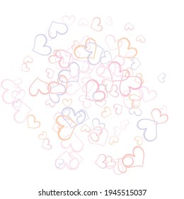 Hand drawn hearts. Design elements for Valentine's day. Romantic love isolated on white background. Vector illustration