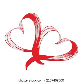 La mano atrajo corazones. Diseñar elementos para el día de San Valentín.
