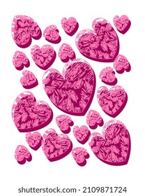 Hand drawn hearts. Design elements for Valentine's day.