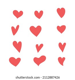 La mano atrajo corazones. Diseñar elementos para el día de San Valentín.