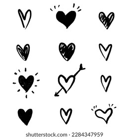 Hand drawn hearts 
