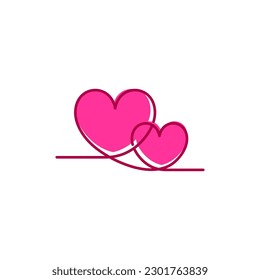 	
Hand drawn hearts. Design elements. Heart. Abstract love symbol. Continuous line art drawing vector illustration.
