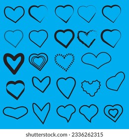 La mano atrajo corazones. Elementos de diseño para el día de San Valentín